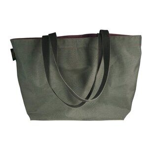 HERVE CHAPELIER Zip Shoulder Tote Bag Nylon MADE IN FRANCE Olive Green Purple